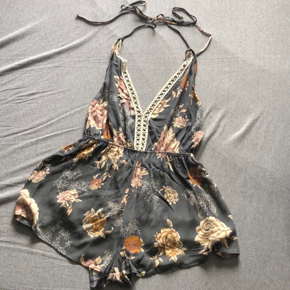 Open Back Floral Romper